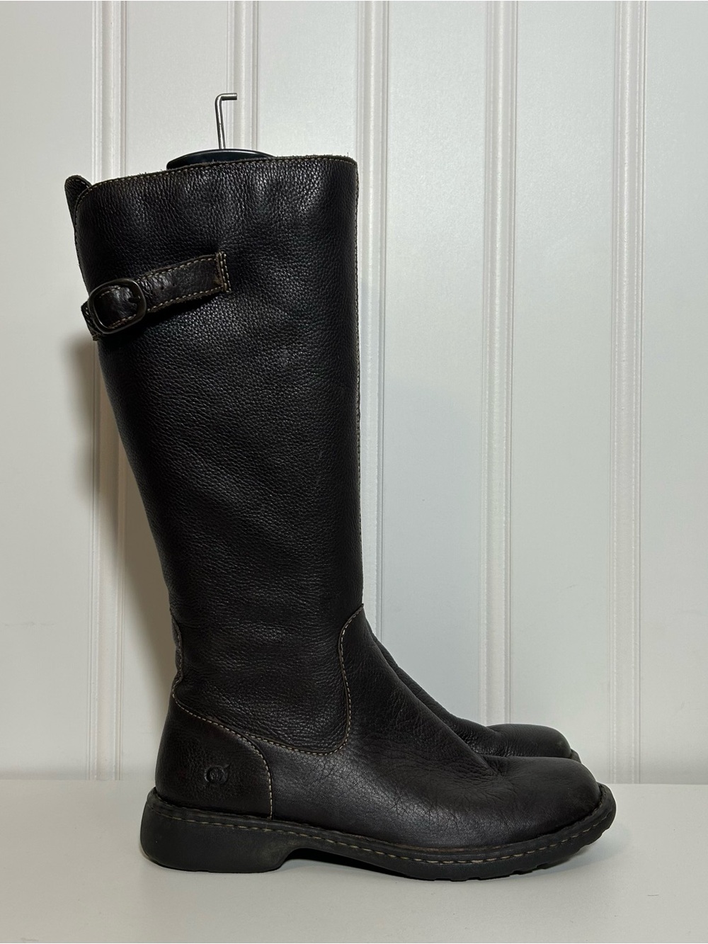 Born Tall Black Leather Riding Boots